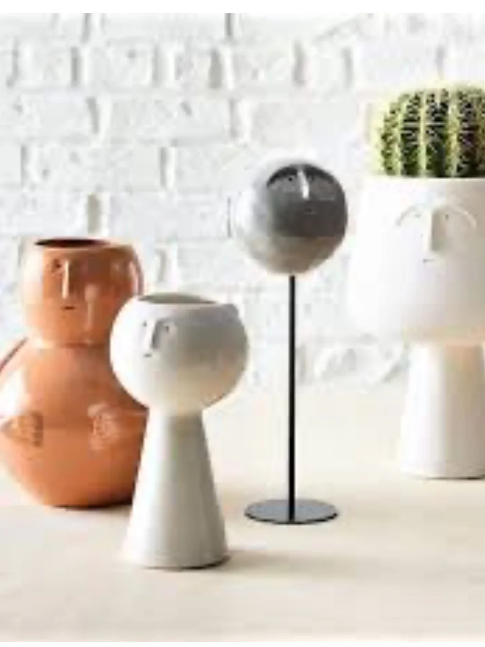 West Elm x Claymen ceramic face planter vase